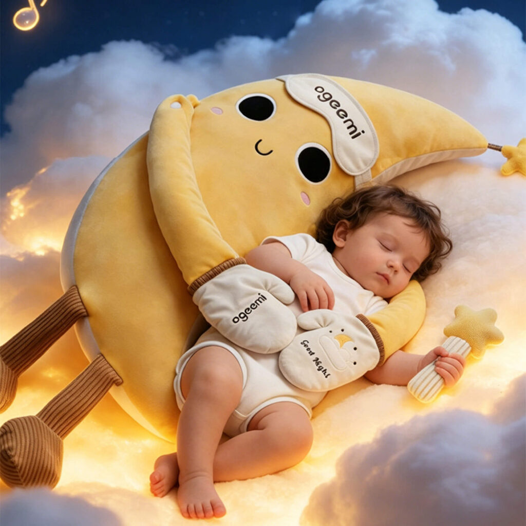The Celestial Moon Enlightenment Companion: Bionic Hug Sleep Aid with Pre-loaded Bedtime Stories & Nursery Rhymes