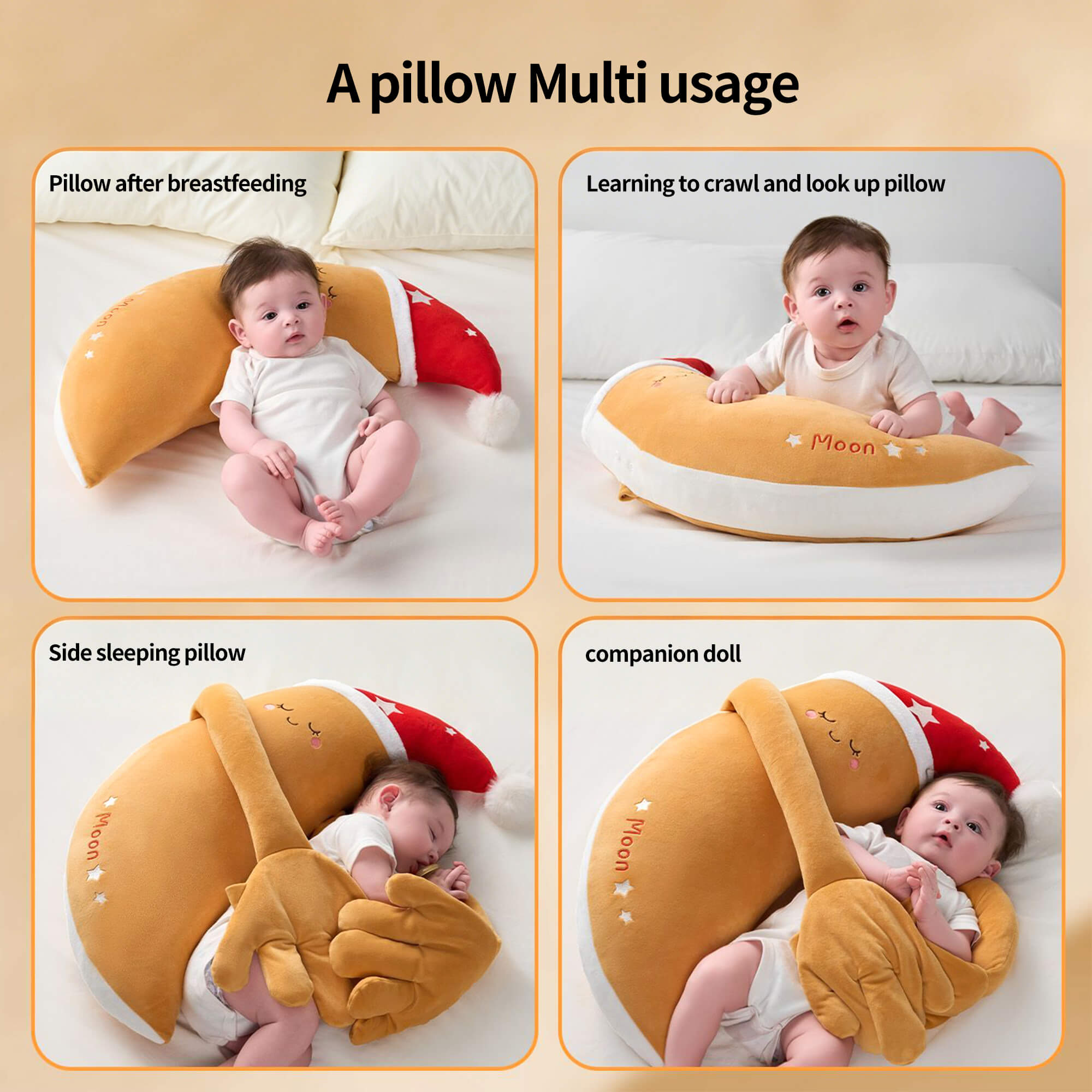 Smart Bionic Moon Soothing Pillow | Anti-Startle Sleep Aid with Natural Heat Therapy for Colic &#038; Gas Relief image 7