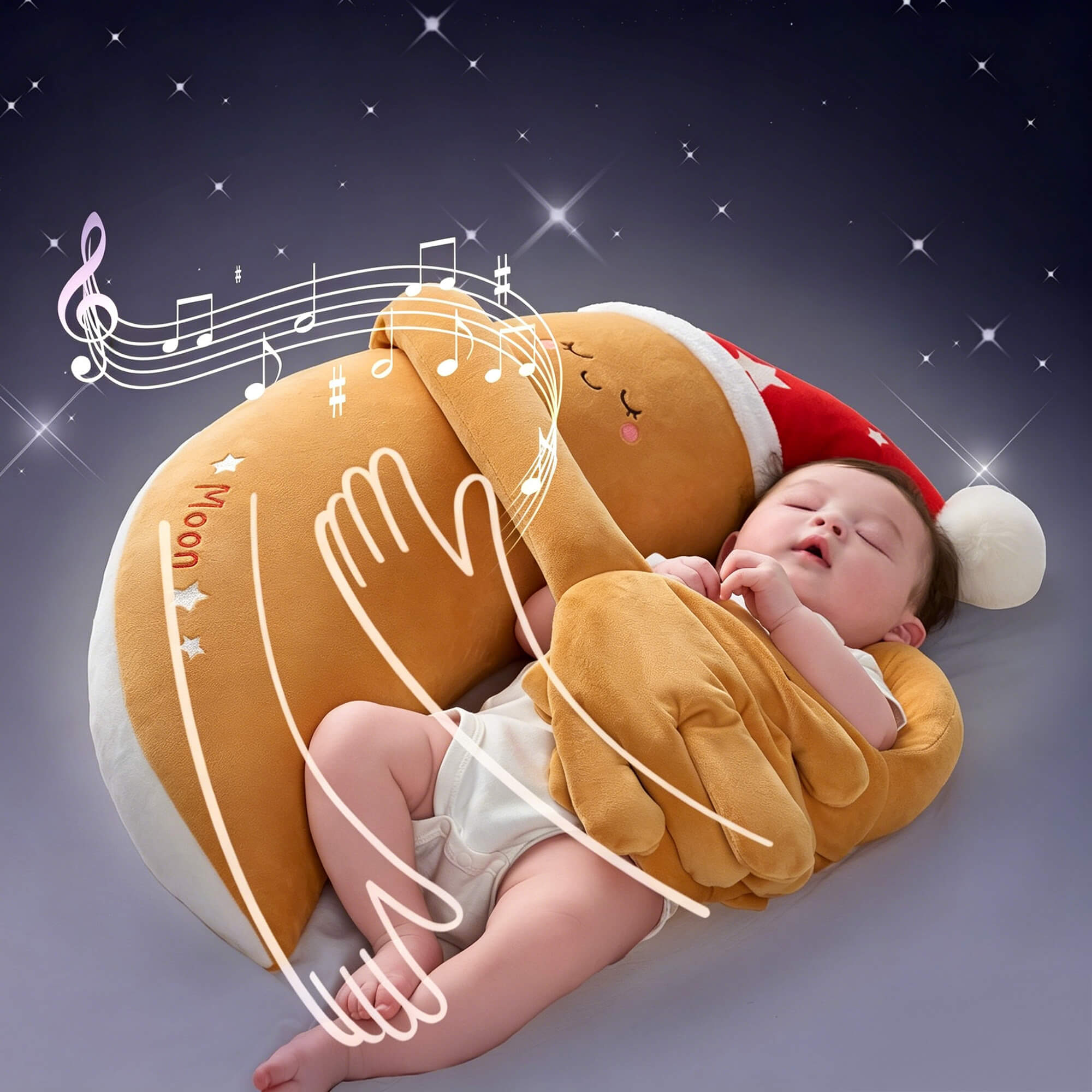 Smart Bionic Moon Soothing Pillow | Anti-Startle Sleep Aid with Natural Heat Therapy for Colic &#038; Gas Relief image 3