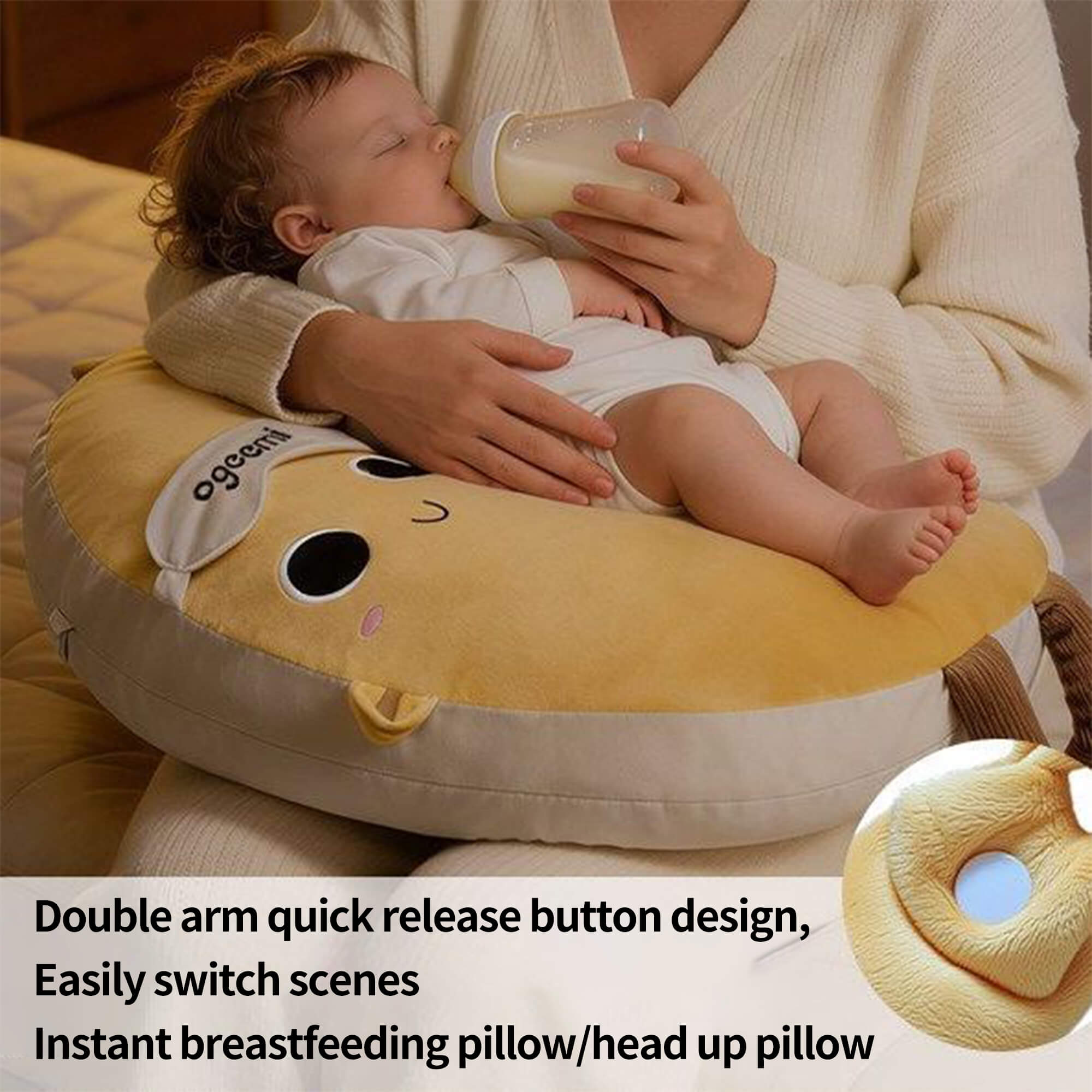 Smart Bionic Moon Soothing Pillow | Early Childhood Education Audio &#038; Heat Therapy Sleep Aid for Newborns image 6
