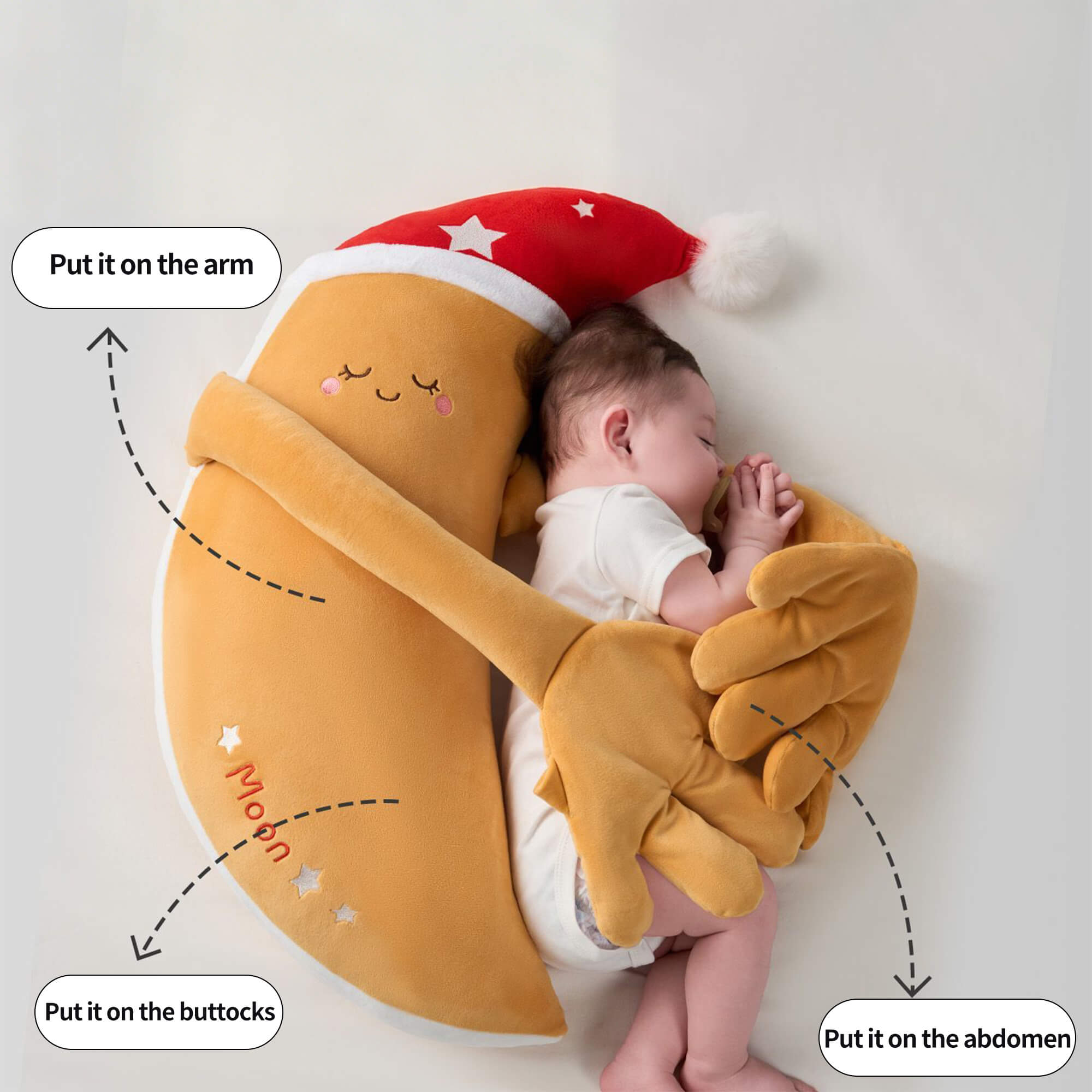 Smart Bionic Moon Soothing Pillow | Anti-Startle Sleep Aid with Natural Heat Therapy for Colic &#038; Gas Relief image 5