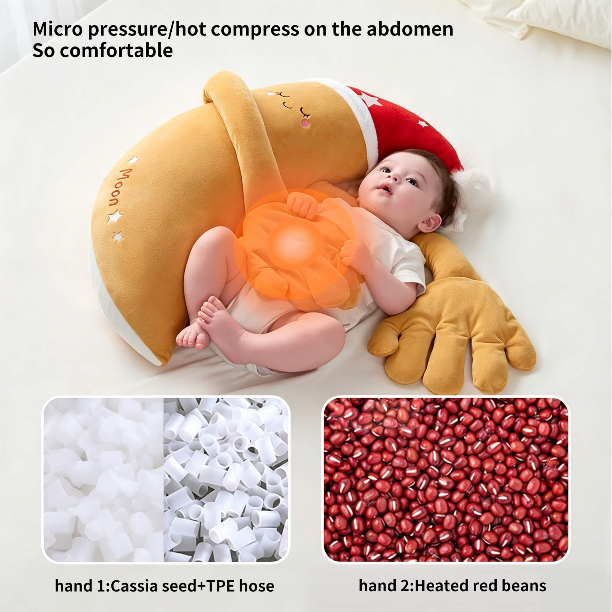 Smart Bionic Moon Soothing Pillow | Anti-Startle Sleep Aid with Natural Heat Therapy for Colic &#038; Gas Relief image 6