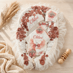 Personalized Pink Floral Baby Gift Set