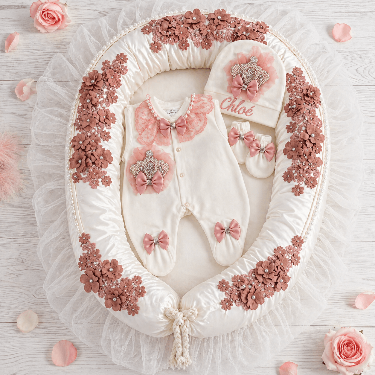 Personalized Pink Floral Baby Gift Set image 3