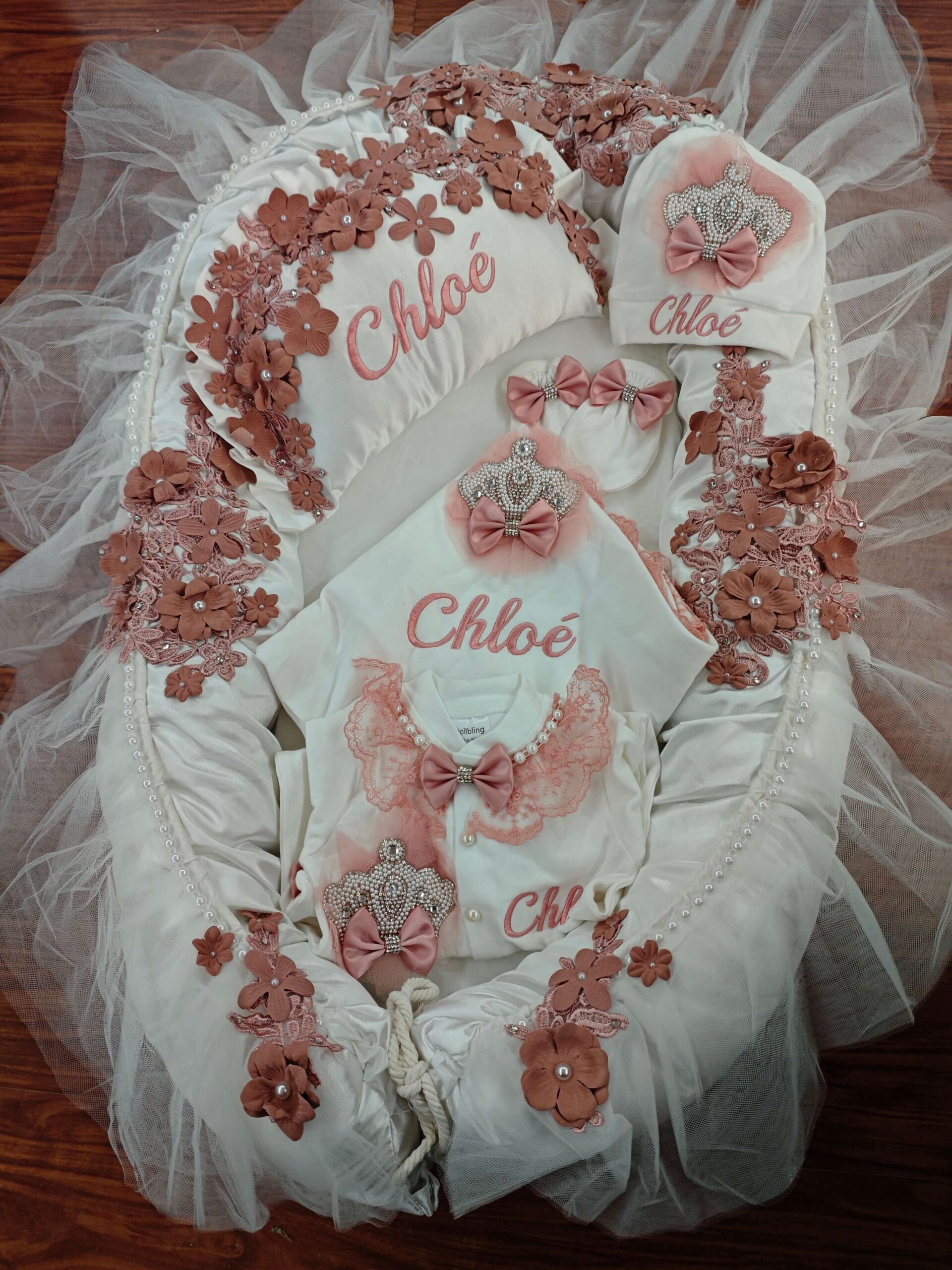 Personalized Pink Floral Baby Gift Set image 6