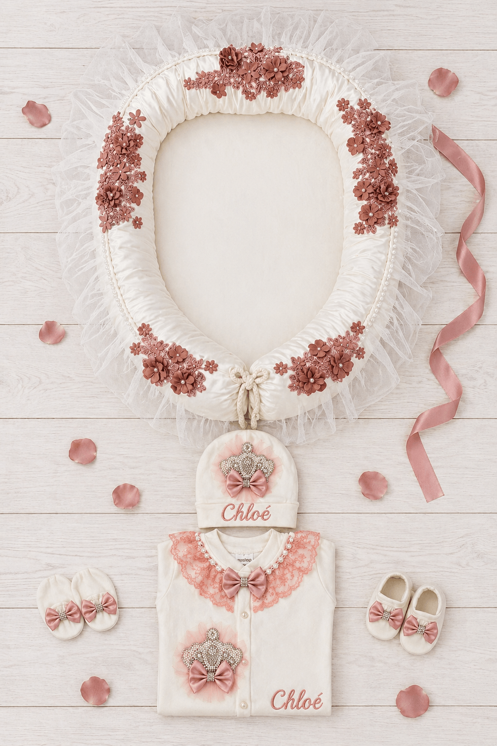 Blue Floral Personalized Baby Gift Set image 10