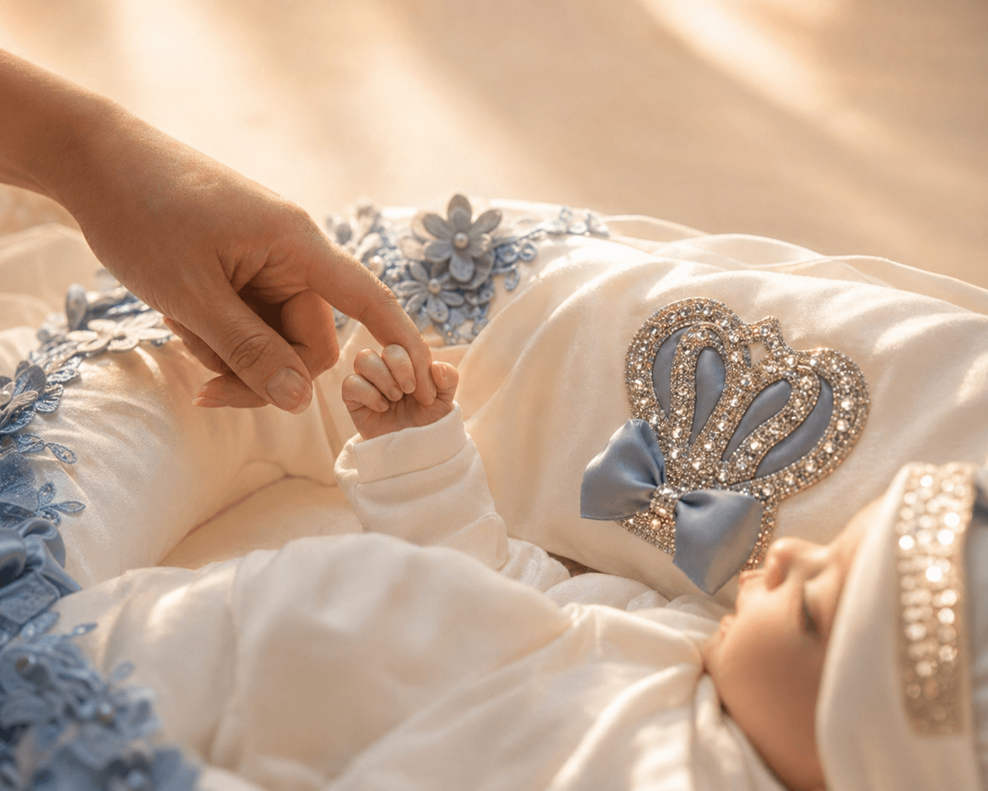 Blue Floral Personalized Baby Gift Set image 3