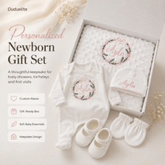 Personalized Newborn Baby Gift Set with Custom Name & Logo