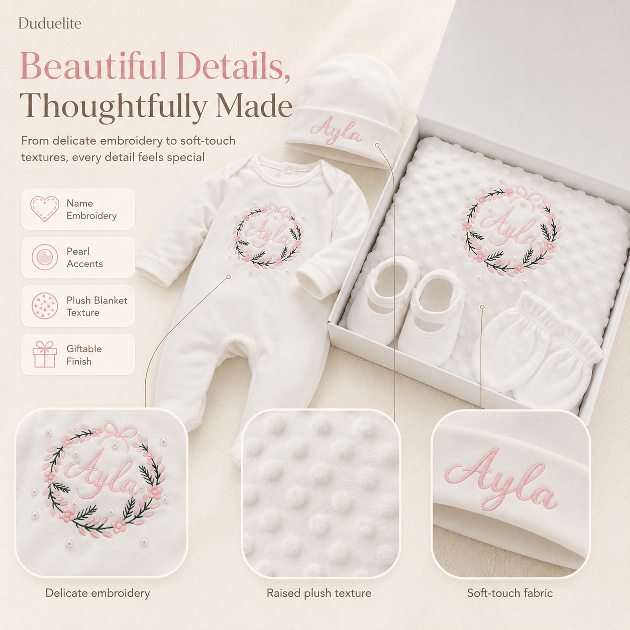 Personalized Newborn Baby Gift Set with Custom Name & Logo image 3
