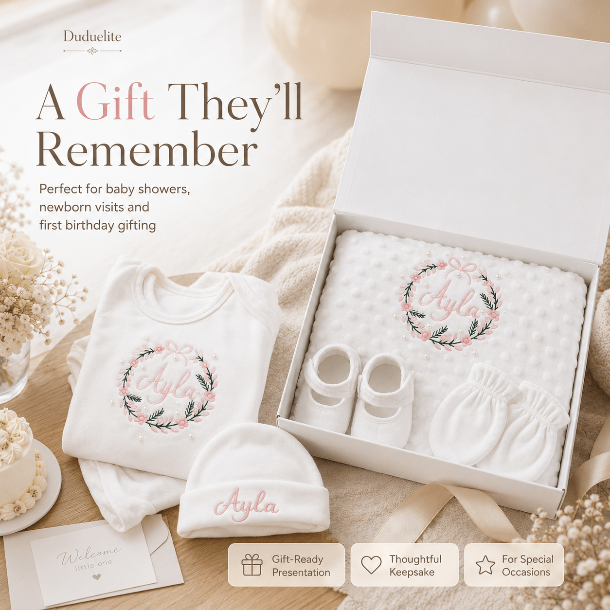 Personalized Newborn Baby Gift Set with Custom Name & Logo image 4