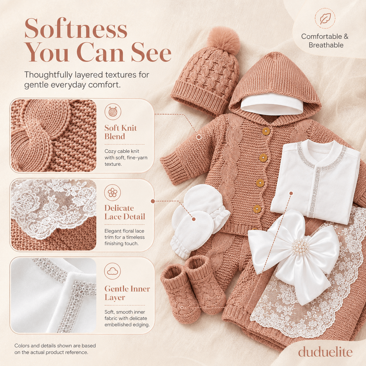 Personalized Newborn Baby Gift Set with Knitted Outfit & Keepsake Box image 3
